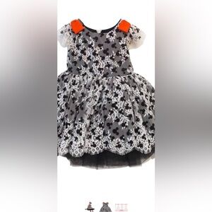 Disney Tutu Couture Lace Floral Dress in Brown and White